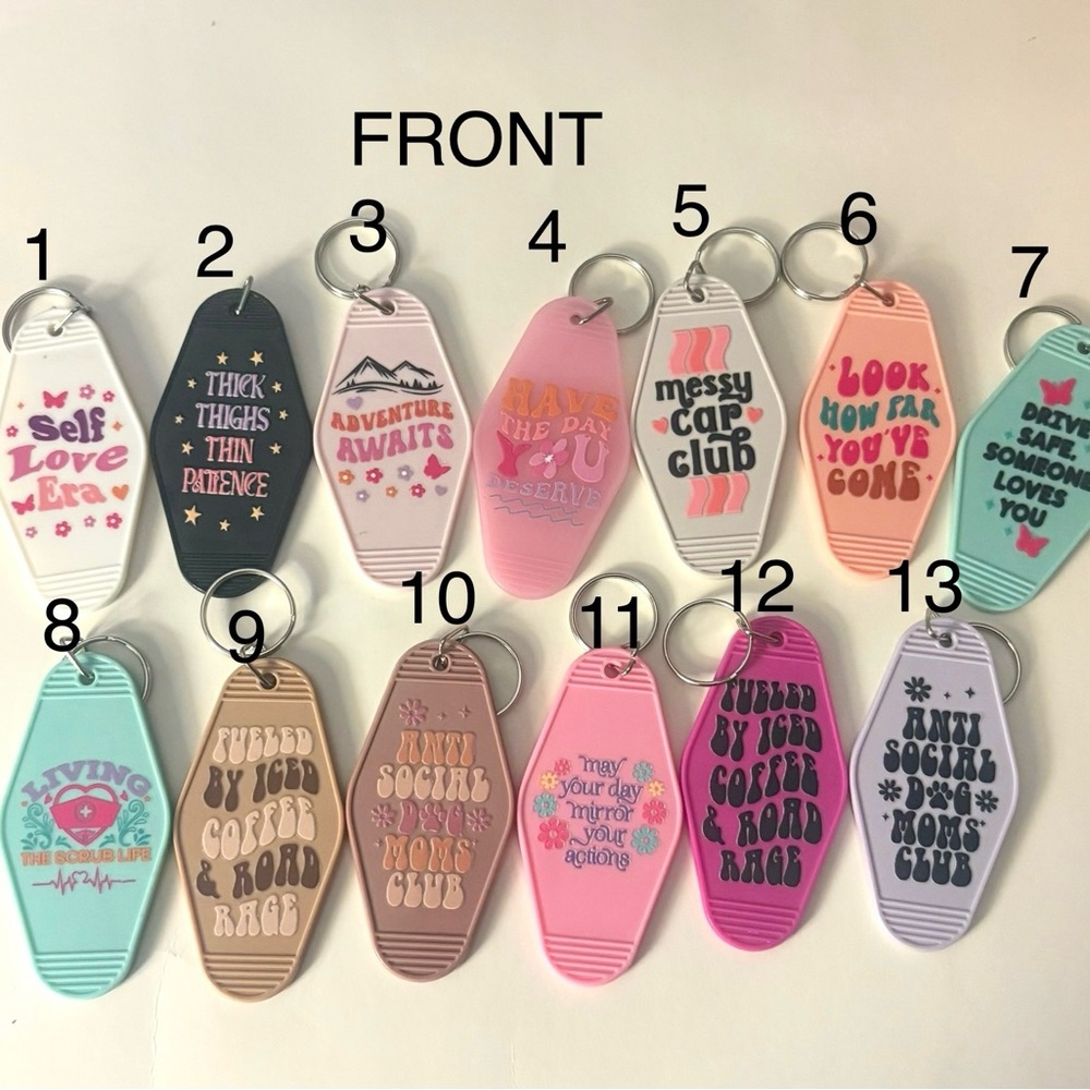 Colorful Keychains with Fun Quotes